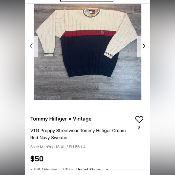 Vintage 90s Preppy Streetwear-Tommy Hilfiger
cream/red/navy sweater - Picture 4 of 4